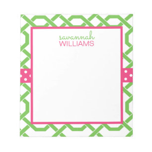 Lattice & Grosgrain Personalised Notepad