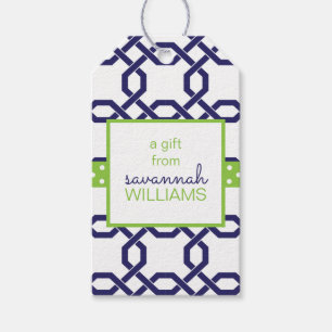Lattice & Grosgrain Personalized Gift Tags