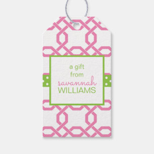 Lattice & Grosgrain Personalized Gift Tags
