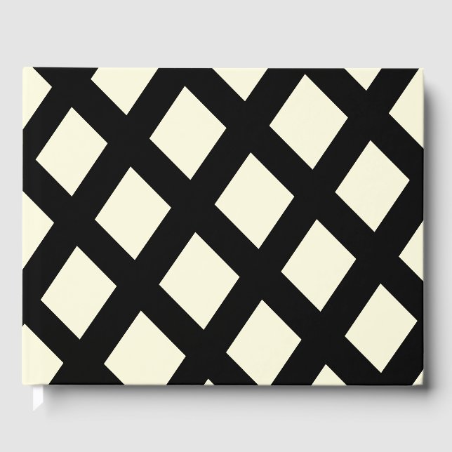 Lattice Guest Book (Cream & Black) (Front)