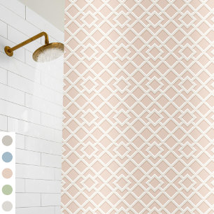 Lattice Print Pattern Vintage Classic Dusty Pink Shower Curtain