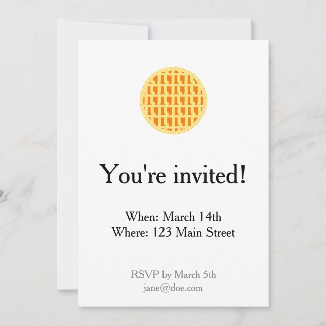 Lattice Pumpkin Pie - Pi Day Invitation (Front)