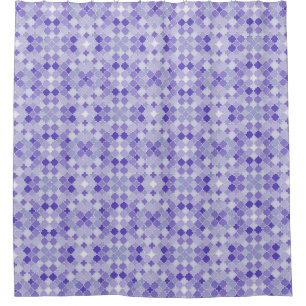 Lattice Quatrefoil Pattern Indigo and Persian Blue Shower Curtain