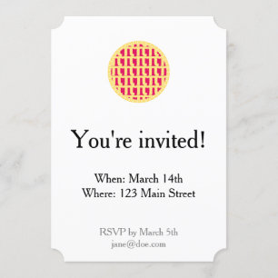 Lattice Raspberry Pie - Pi Day Invitation