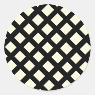 Lattice Round Stickers (Cream & Black)