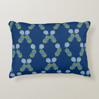 Lattice Topiary Chinoiserie Blue Ginger Jars Decorative Cushion