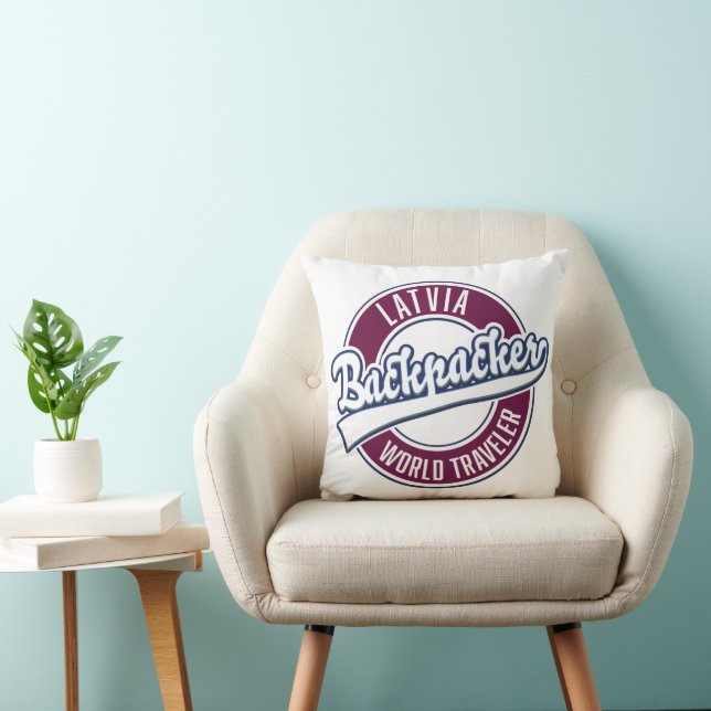 Latvia backpacker world traveller cushion (Chair)