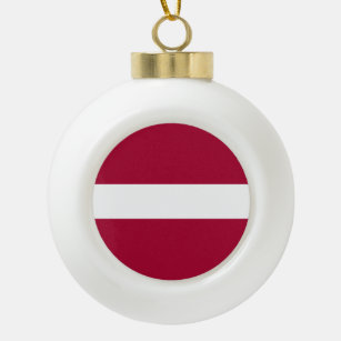 Latvia Ceramic Ball Christmas Ornament
