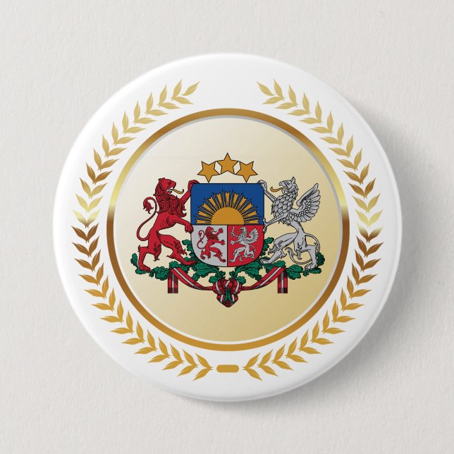 Latvia Coat of Arms 7.5 Cm Round Badge (Front)