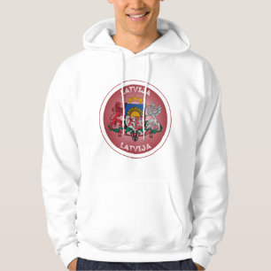 Latvia Coat of Arms Circle Shape  Hoodie