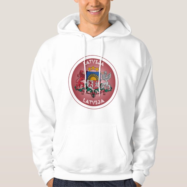 Latvia Coat of Arms Circle Shape  Hoodie (Front)