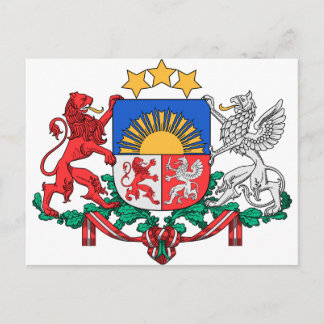 Latvia Coat of Arms Postcard
