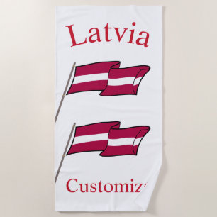 Latvia Country Flag Thunder_Cove Beach Towel
