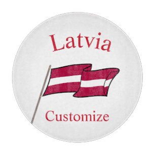 Latvia Country Flag Thunder_Cove Cutting Board