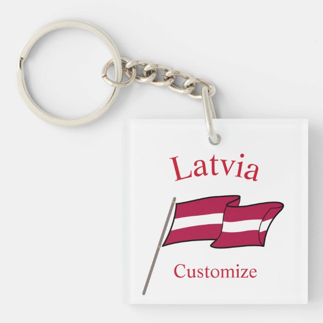 Latvia Country Flag Thunder_Cove Key Ring (Front)