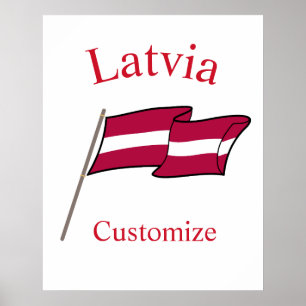 Latvia Country Flag Thunder_Cove Poster