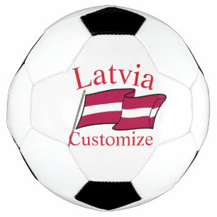 Latvia Country Flag Thunder_Cove Soccer Ball