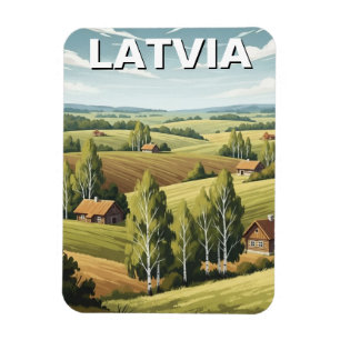 Latvia Countryside Travel Magnet
