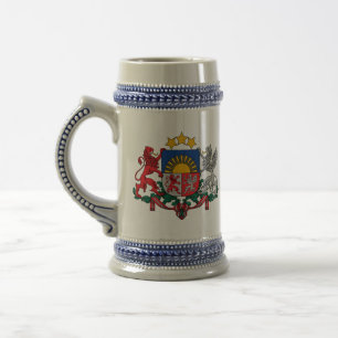latvia emblem beer stein