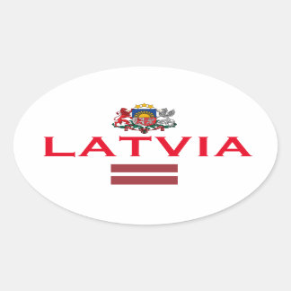 Latvia European Oval Style Sticker