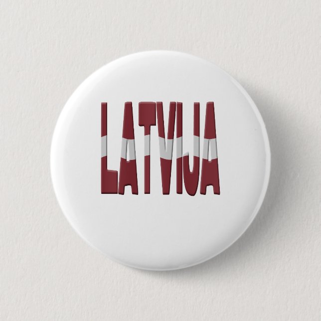 Latvia flag 6 cm round badge (Front)
