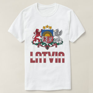 Latvia Flag and Coat Of Arms Patriotic T-Shirt
