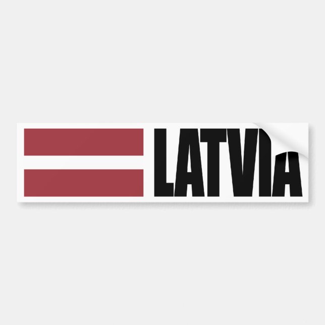 Latvia Flag Bumper Sticker (Front)