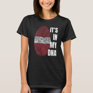 Latvia Flag Dna Fingerprint Latvia T-Shirt