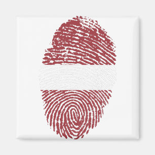 Latvia Flag Fingerprint Country Pride Identity Magnet