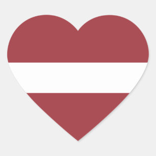 Latvia Flag Heart Sticker
