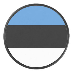Latvia Flag Hockey Puck