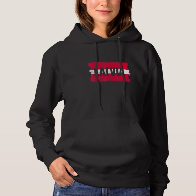 Latvia Flag Hoodie (Front)
