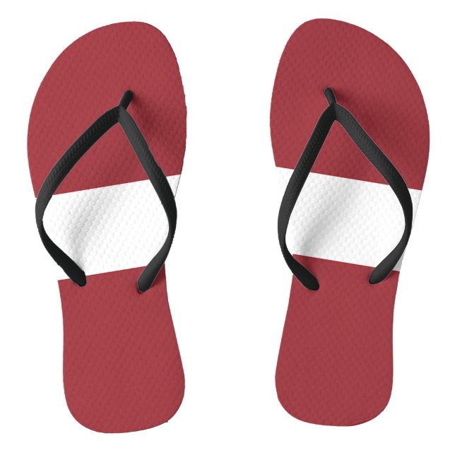 Latvia Flag Jandals (Footbed)