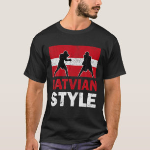 Latvia Flag Latvian Boxing Club Vintage T-Shirt