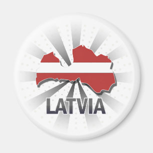 Latvia Flag Map 2.0 Magnet