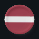Latvia Flag Paper Plate<br><div class="desc">Patriotic flag of Latvia.</div>