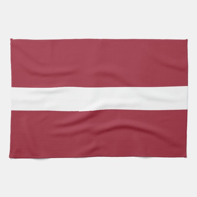 Latvia Flag Tea Towel (Horizontal)