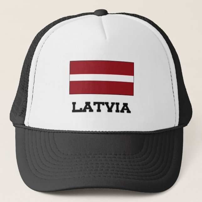 Latvia Flag Trucker Hat (Front)