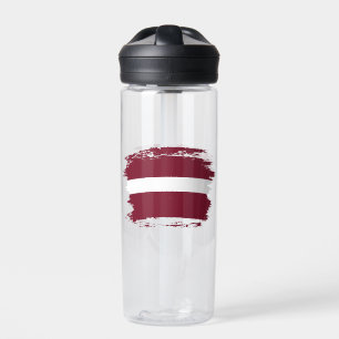 Latvia flag water bottle