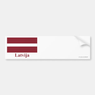 Latvia Flag with Name in Latvian Bumper Sticker