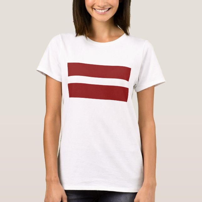 Latvia Flag x Map T-Shirt (Front)