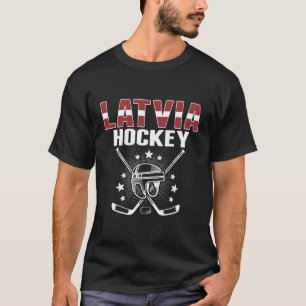 Latvia Ice Hockey Fans Jersey Latvian Flag Puck Ho T-Shirt