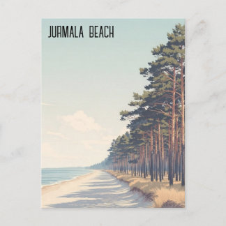 Latvia Jūrmala Beach Travel Postcard