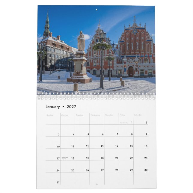 Latvia landscapes calendar (Jan 2027)