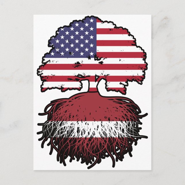 Latvia Latvian American USA United States America Postcard (Front)