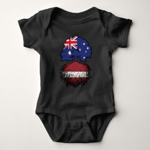 Latvia Latvian Australian Australia Tree Roots Baby Bodysuit