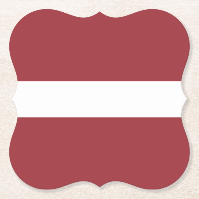 Latvia (Latvian) Flag Paper Coaster (Front)