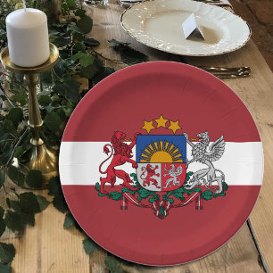 Latvia, Latvian Flag party, birthday /sport Paper Plate