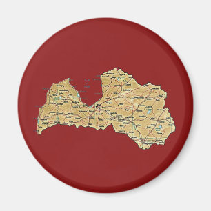 Latvia Map Magnet