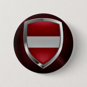 Latvia Metallic Emblem 6 Cm Round Badge